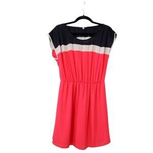 Papaya striped coral mini dress